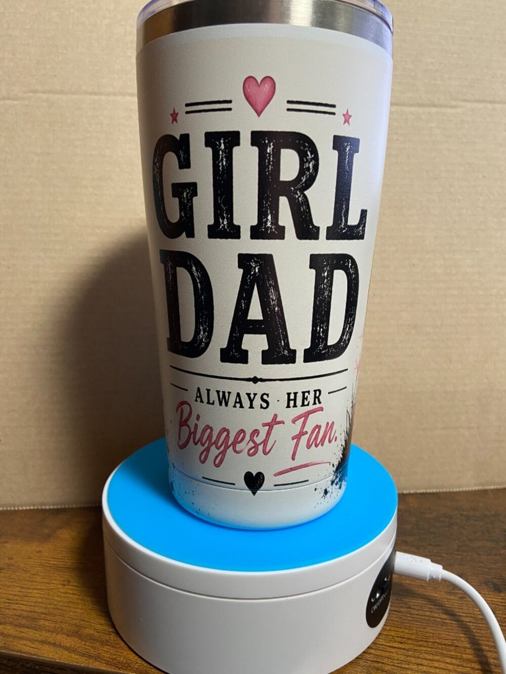20 oz Girl Dad Stainless Steel Tumbler – Premium UV Printed